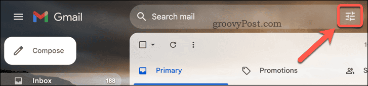 Gmail gumb za napredno pretraživanje