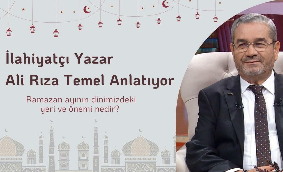 Kakvo je mjesto i značaj ramazana u našoj vjeri? Teolog, pisac Ali Rıza Temel svojom naracijom...