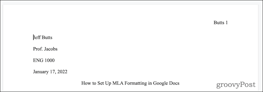 Google dokumenti Kako postaviti MLA format u Google dokumentima