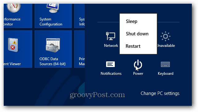 Tipka napajanja Windows 8