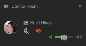 nadzorna ploča aplikacije google + hangouts kontrolna soba