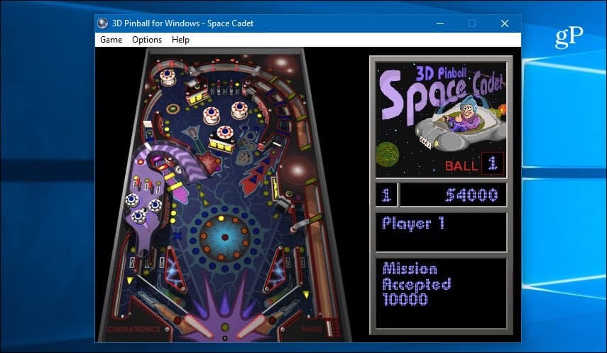 Svemirski kadeti 3D Pinball u sustavu Windows 10