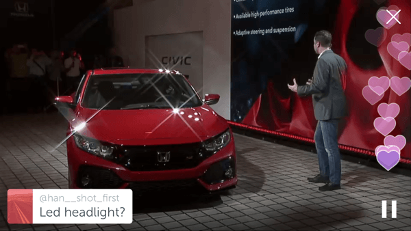 Honda je koristila Periscope kako bi otkrila svoj prototip Civic SI iz 2017. godine.
