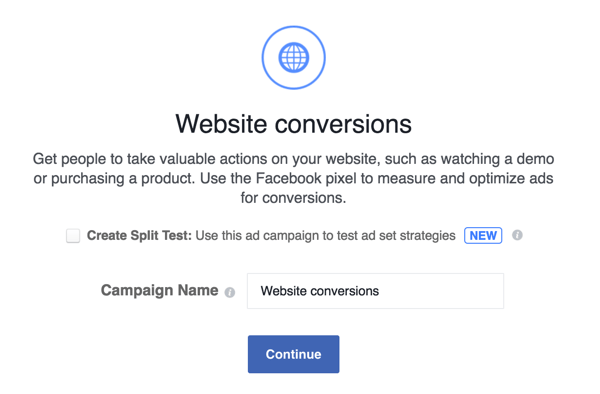 Unesite naziv za svoju Facebook oglasnu kampanju.