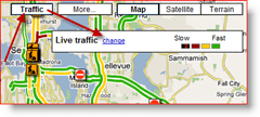 Opcija promjene prometa na Google kartama za promet uživo