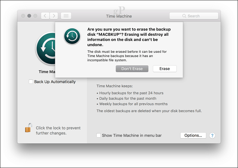 Kako postaviti sigurnosnu kopiju vremenskog stroja u macOS-u