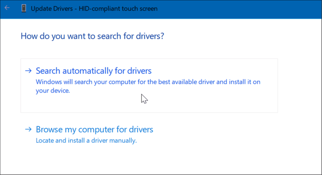 ažuriranje upravljačkih programa Windows 11 touchscreen ne radi