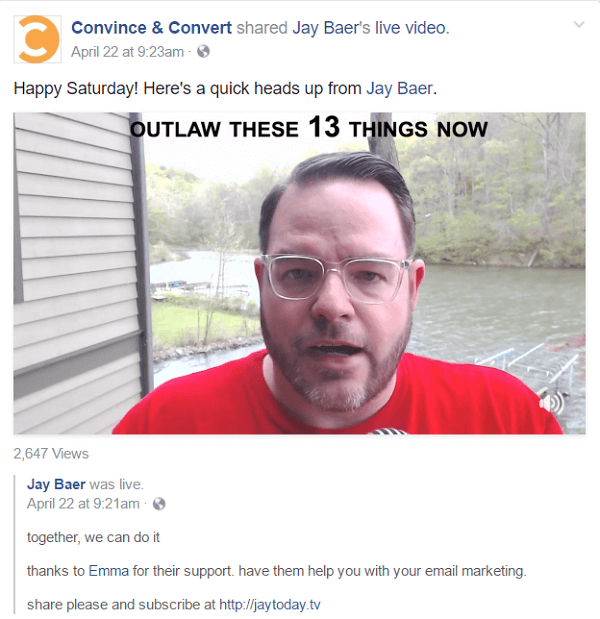 Jay stavlja video za svaku epizodu Jay Today na četiri različite platforme društvenih mreža, kao i objavu na blogu na LinkedIn, Medium i svojoj web stranici.