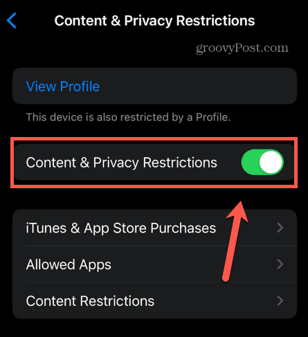 iphone sadržaja i ograničenja privatnosti na