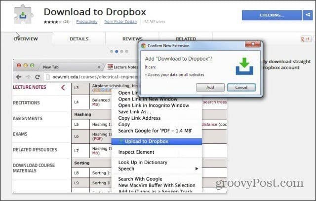 Prijenos web datoteka izravno u Dropbox s interneta