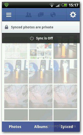 Facebook sinkronizacija fotografija isključena