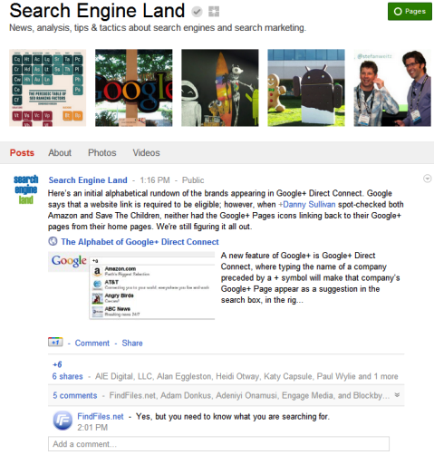 Google+ stranice - zemlja pretraživača