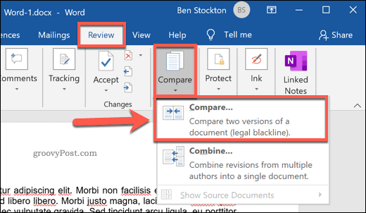 Usporedba dva Microsoft Word dokumenta