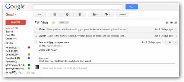 Kako omogućiti pregled razgovora poput Gmaila u programu Thunderbird