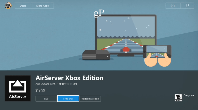 Probno izdanje AirServer Xbox Edition