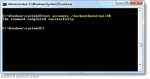 postavite trajanje zaključavanja u sustavu Windows 7
