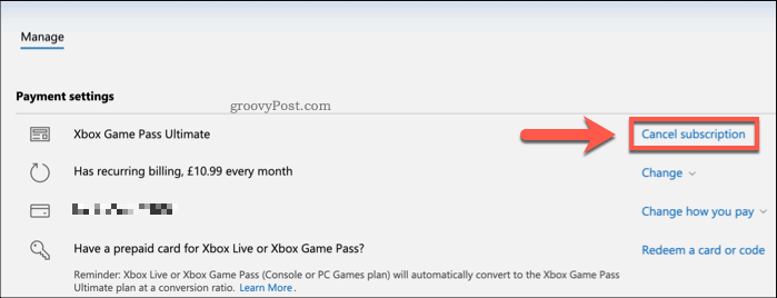 Otkažite pretplatu na Xbox