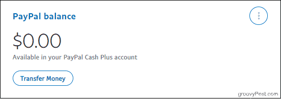 Stanje na PayPal računu s računom Cash Plus