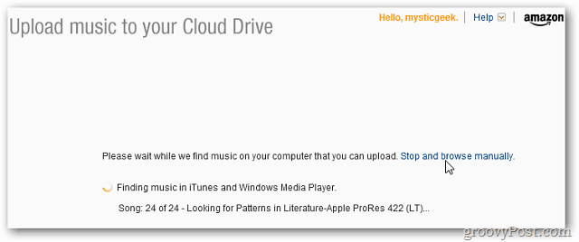MP3 uređaj za učitavanje Amazon Cloud Player-a