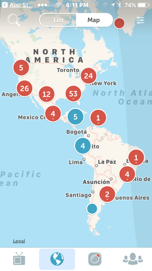 Periscopeova karta olakšava gledateljima pronalaženje prijenosa uživo širom svijeta.
