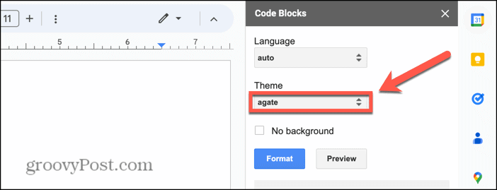 google docs code blocks tema