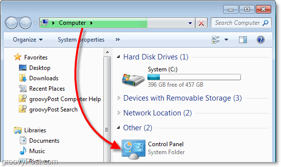 pogledajte upravljačku ploču s mog računala u sustavu Windows 7