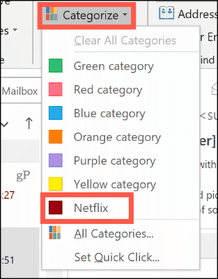 Ručno postavite kategoriju boja u programu Outlook