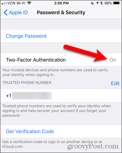 Dvofaktorna provjera autentičnosti na iOS-u