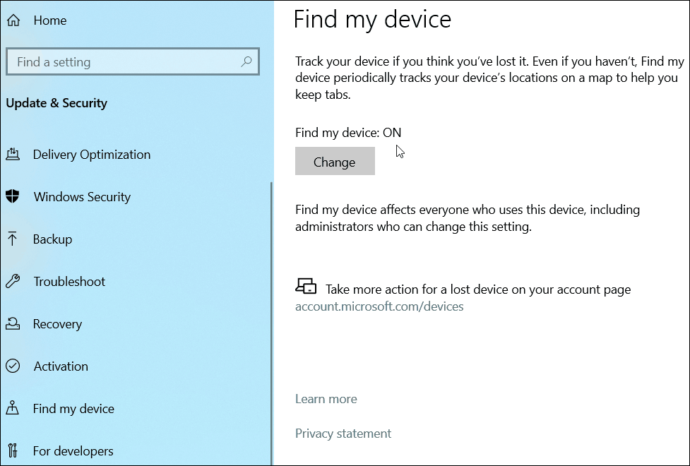 Pronađite moj uređaj Windows 10