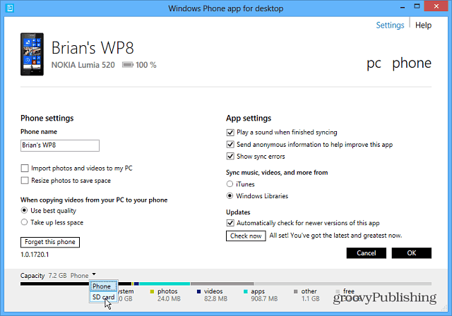 Aplikacija Windows Phone za Desktop