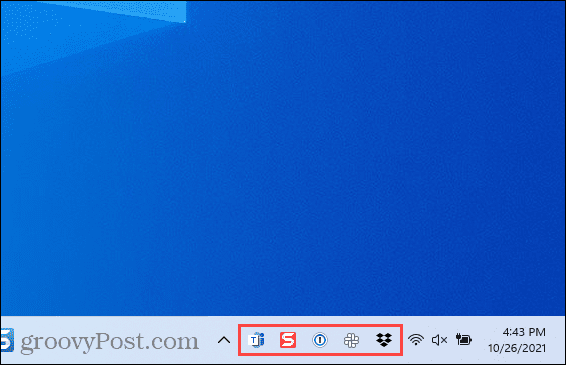 Ikone preljeva u kutu trake zadataka u sustavu Windows 11