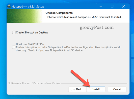 Pokrenite Notepad++ instalacijski program