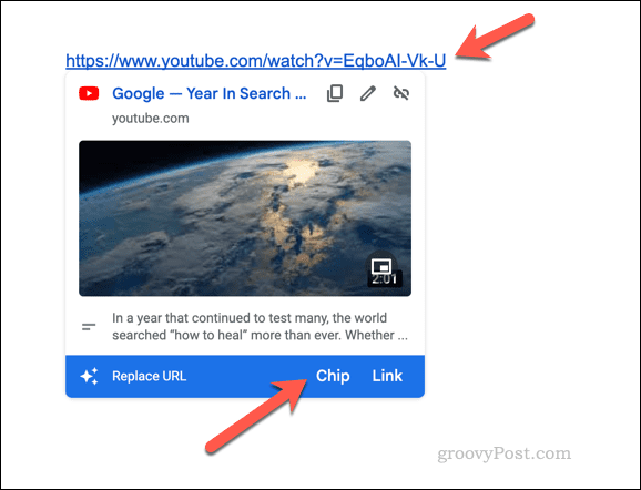 Promjena YouTube veze u Google dokumentima
