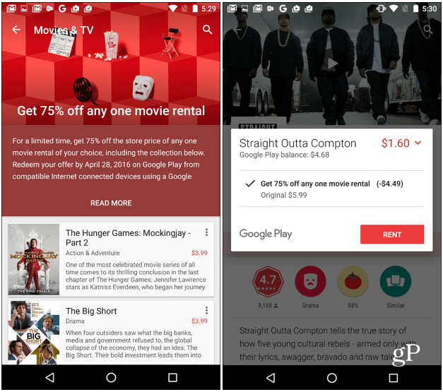 Google Play filmovi nude 75% popusta na bilo koji film