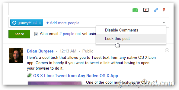 Google+: zaključajte ili blokirajte komentare na svoje postove