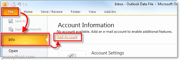 dodajte Gmail u Outlook 2010