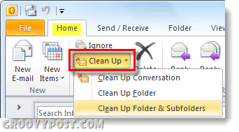 očistite svoju mapu ili razgovore u programu Outlook 2010