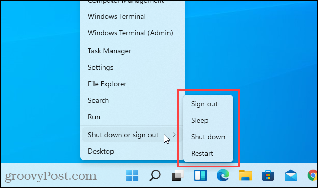 Nema opcije hibernacije na izborniku Windows + X u sustavu Windows 11