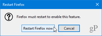 Ponovo pokrenite Firefox