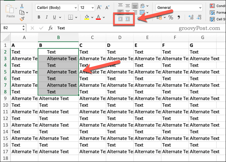 Uvlačenje teksta u Excelu