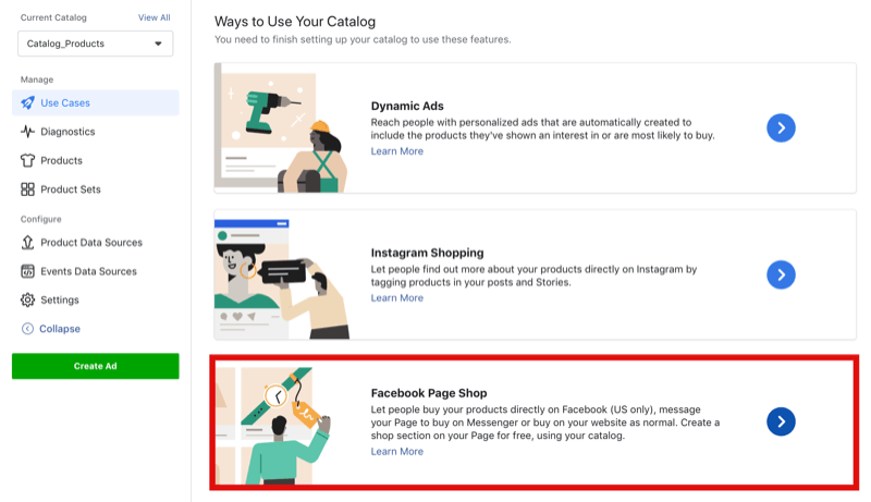 kako povezati Facebook katalog s Facebook trgovinom