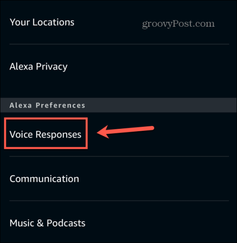 glasovni odgovor aplikacije Alexa