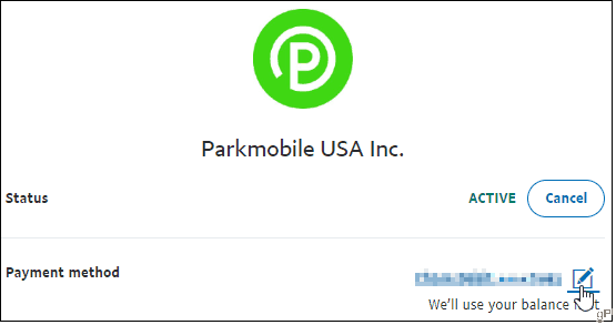 PayPal Kliknite ikonu Uredi plaćanje