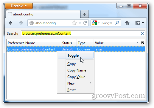 Preferirana konfiguracija preglednika Firefox