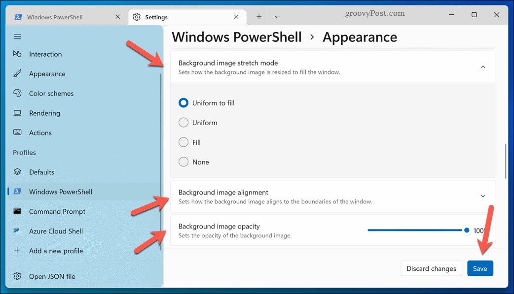 Promjena pozadine u Windows terminalu