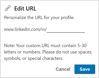 Uredite URL svog LinkedIn profila.