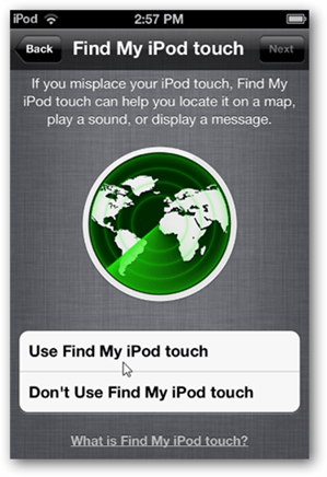 Postavljanje iCloud Pronađi m Ipod Touch