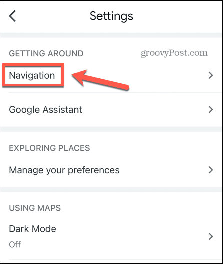 postavke navigacije google maps