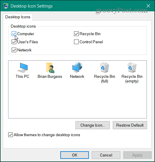 ikone vratiti ikone na radnoj površini na Windowsima