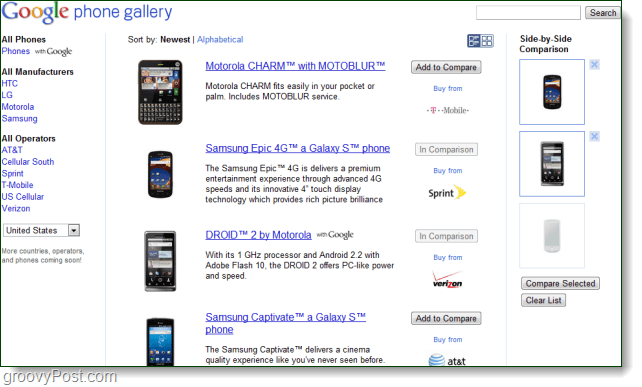 Google lansira galeriju telefona umjesto Nexusa One